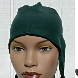 Green Cotton Tie Back Bonnet